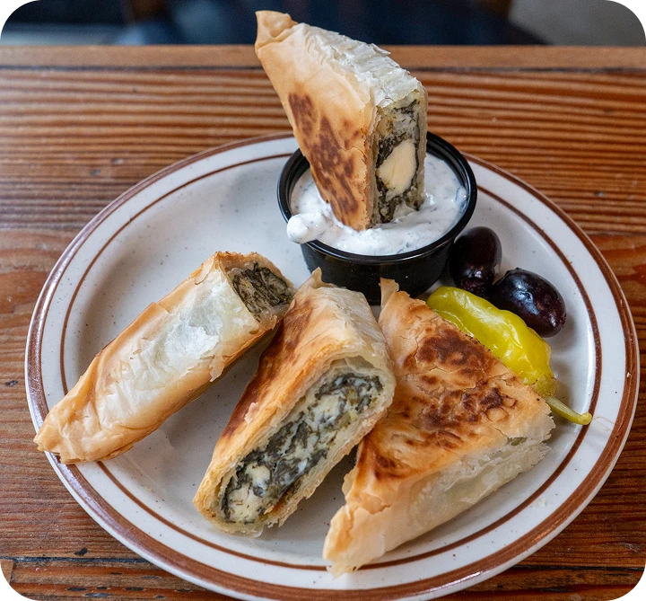 Greek food catering platter by Kafenio